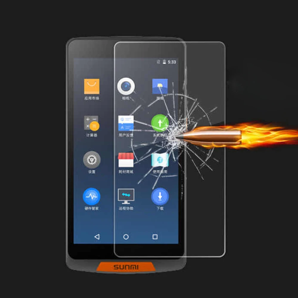 Soft Silicone Anti-fall Protective Shell Skin Case for Sunmi M2 handheld terminal Tempered Glass Screen Protector Film