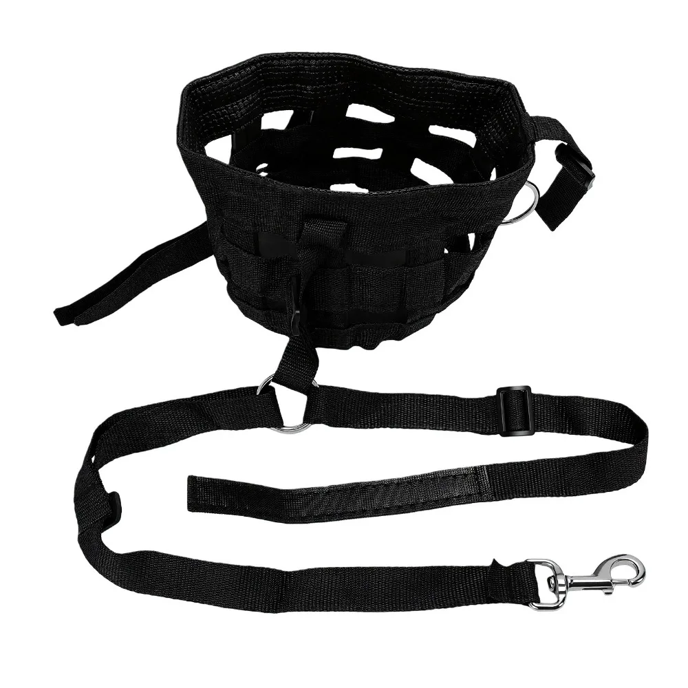 Nylon Webbing with Alloy Buckles Horse Grazing Muzzle Easy Breatheable Design Durable Construction Horse Mouth Cover Black Color