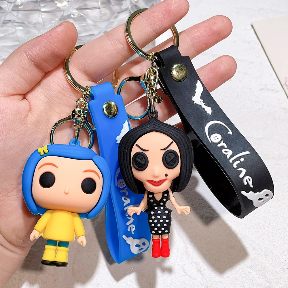 Creative Cartoon Movie Film Action Coraline Figure Doll Model Cute Doll PVC portachiavi ornamento portachiavi ciondolo regali per bambini