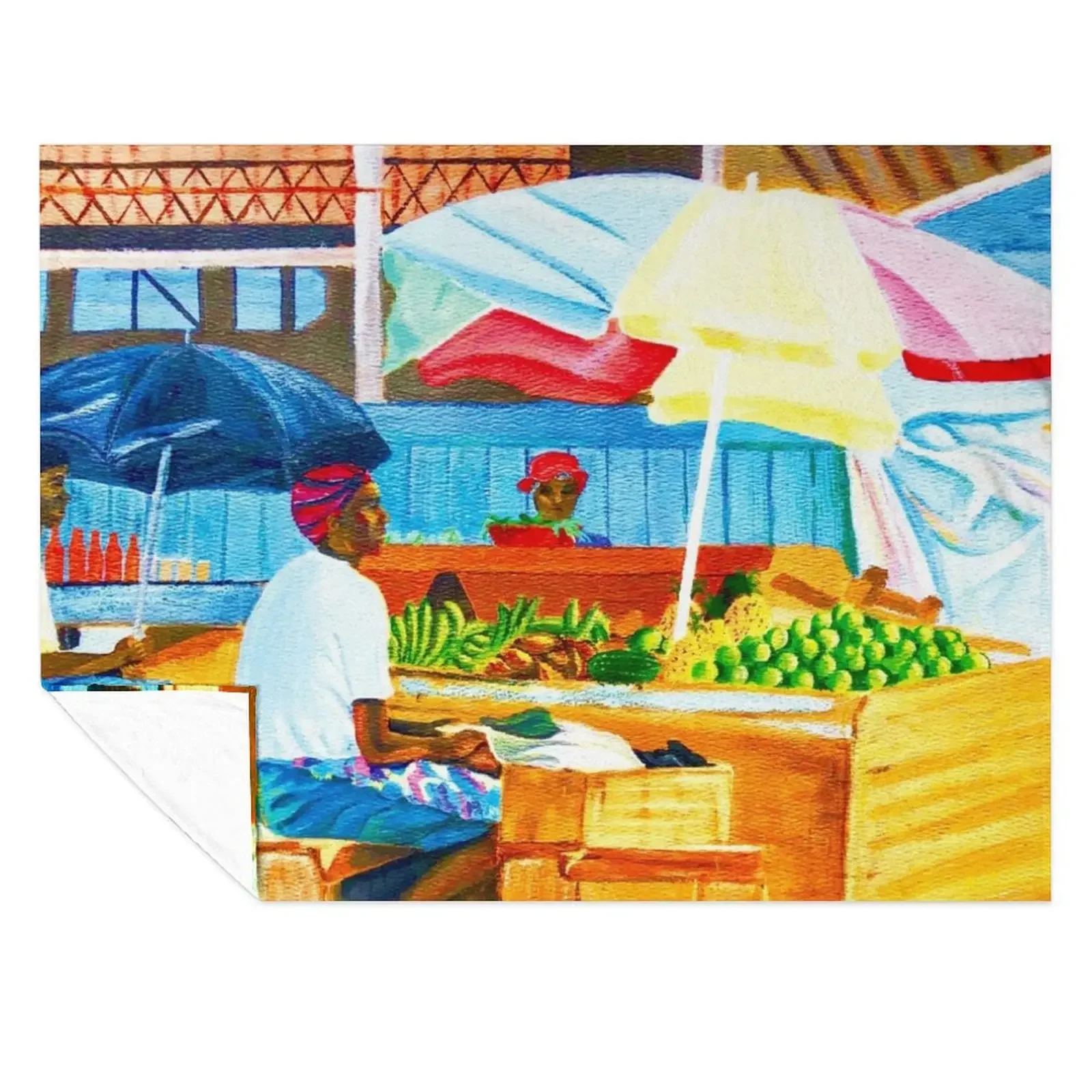 

Market Square - Grenada Throw Blanket Designers Vintage Nap valentine gift ideas Blankets