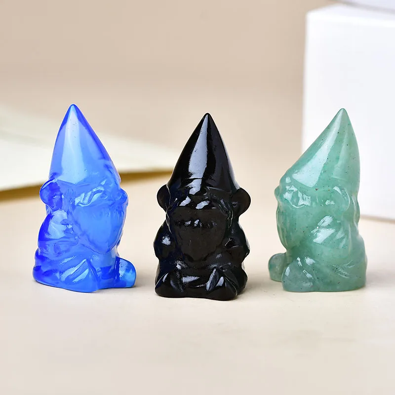 1.38-inch natural crystal carved goblin, a quirky Halloween gift, an excellent gift choice, a mini item