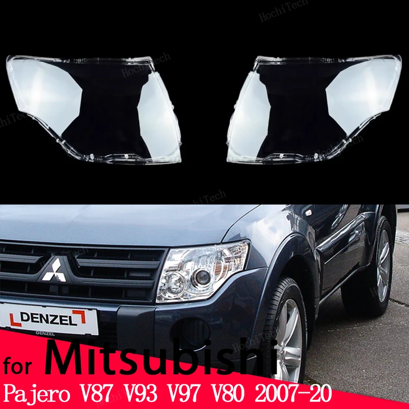 Transparent Headlight Lens Left Right Lampshade Protective Cover For Mitsubishi Pajero V87 V93 V97 V80 NS NT NW NX Exceed 07-20