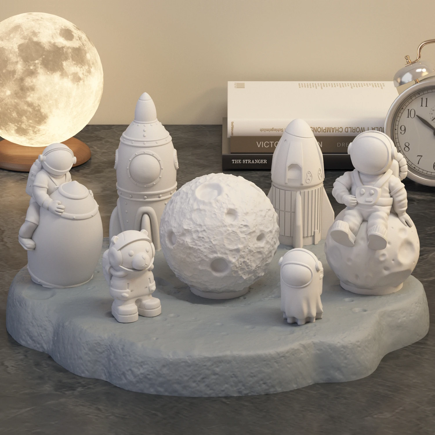 LZ022 3D Astronaut Silicone Candle Mold DIY Outer Space Platform Star Rocket Spaceman Gypsum molds For Craft Decoration