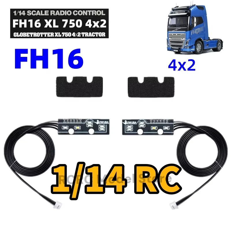 

1/14 RC FH16 XL750 Truck Taillights LED Rear Light For Tamiya 1/14 RC 4x2 Tractor Truck FH16 GLOBETROTTER Parts Accessories