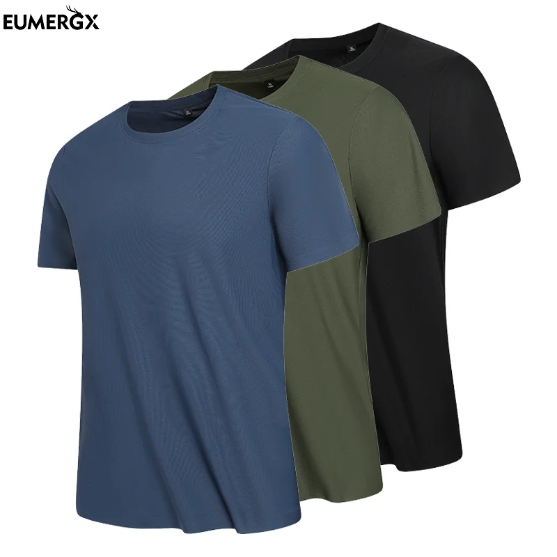 

EUMERGX 3 Pieces Hiking Short Sleeve T-Shirt Men Women Lightweight Stretch Quick Dry Gym Sportswear Camping Climbing Sports Tees