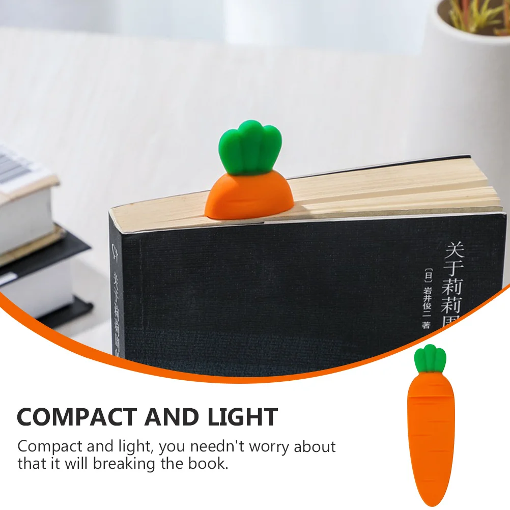 

Silicone Carrot Bookmark Cute Cartoon Book Marker For Students Stationery Supplies Reading Accessory
