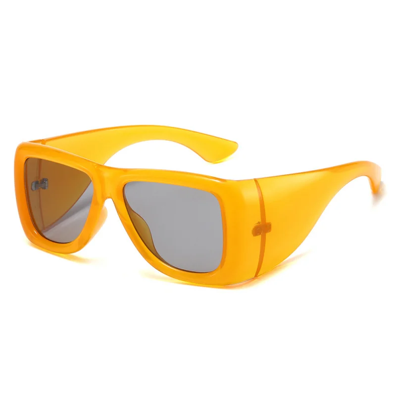 Brand Designer Exaggerated Y2K Sunglasses Women Men Square Wide Temple Wrap Anti Wnd Driving Riding Glasses With UV400 Shades