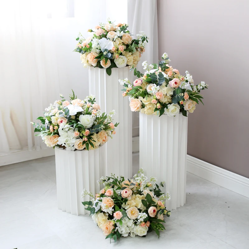 Wedding arrangement road lead flower ball flower set dessert table decoration shopping mall window display champagne silk flower