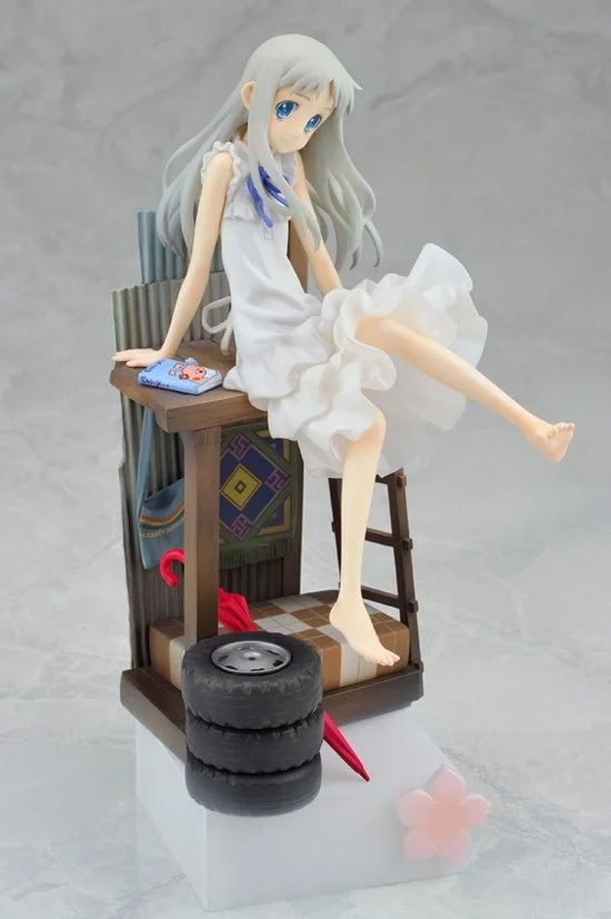 100% Original:Anime ANOHANA Menma Sitting posture 1/8 PVC Action Figure Anime Figure Model Toys Figure Collection Doll Gift