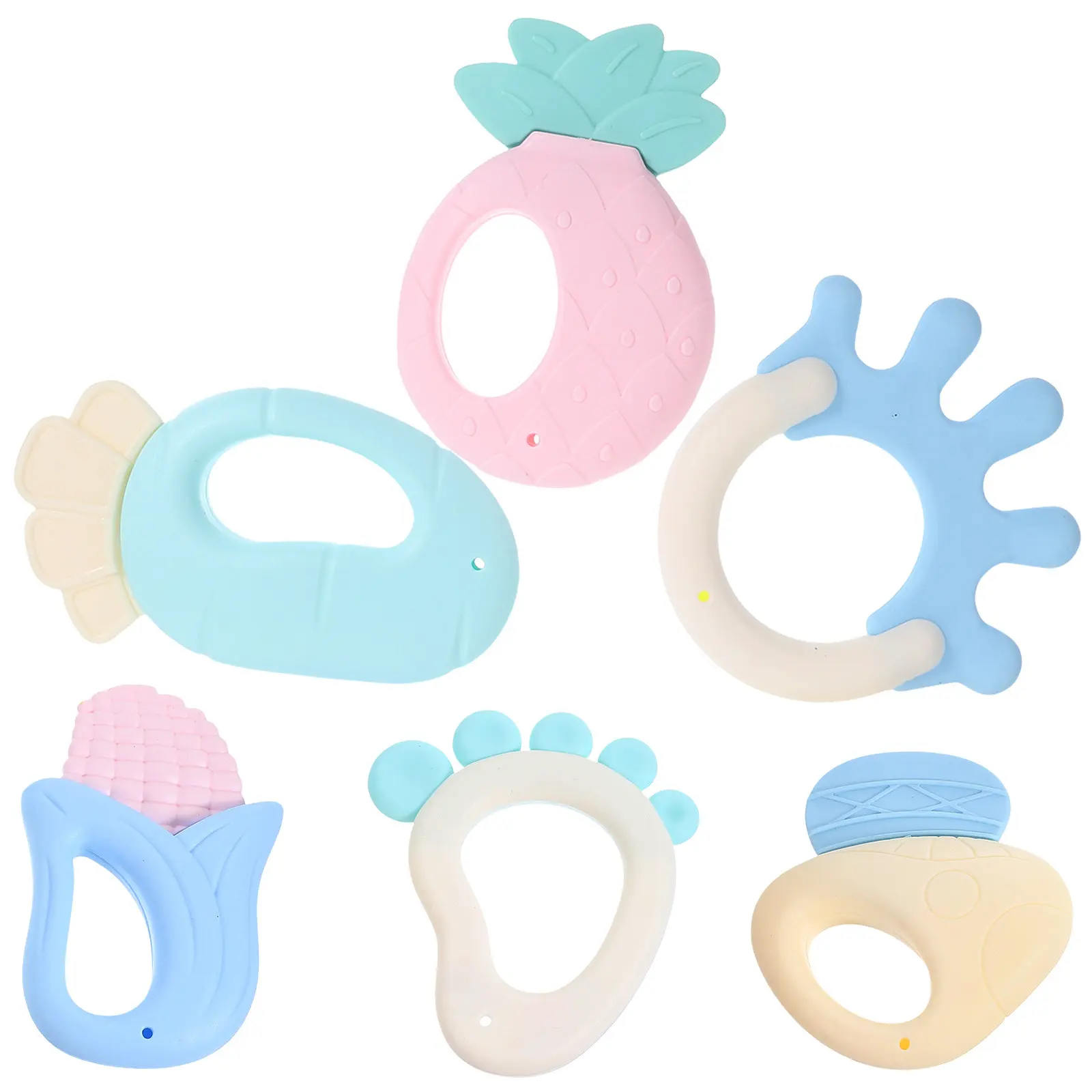 1 ensemble de jouets de dentition pour nourrissons, jouet éducatif précoce pour la préhension, exercice sensoriel, forme mignonne, reconnaissance des couleurs