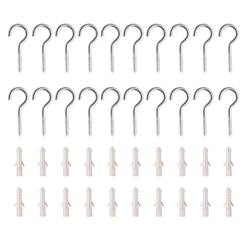 X9FA 20 Pcs Ceiling Hooks Metal Wall Hooks for Hanging Plants,Wind Chimes）