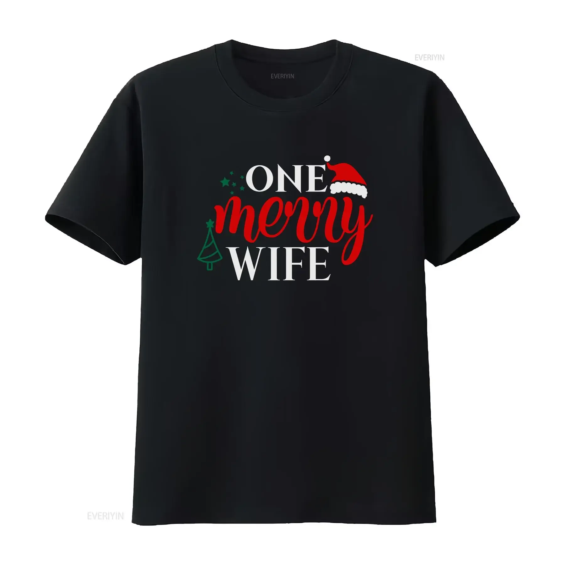 One Merry Wife T Shirt Holiday Christmas Marriage Family vintage Washed designer clothes Soft Top For Everyday Wear Comfortable