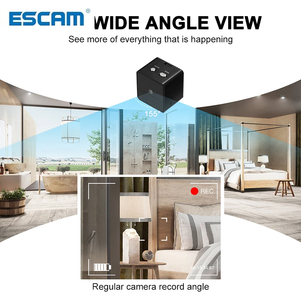 ESCAM มินิกล้อง HD 1080P Night Vision Motion DVR Micro กล้องกีฬา DV วิดีโอกล้องขนาดเล็กสําหรับกลางแจ้ง