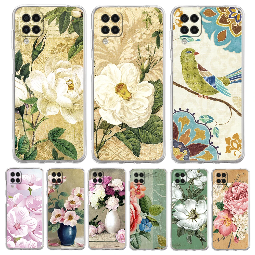 Flower Lnk Wash Oainting Art Phone Case for Samsung A17 A13 A15 A25 A35 A37 A57 A51 A55 A71 A41 A23 A53 A73 5G A05s A07 4G Cover