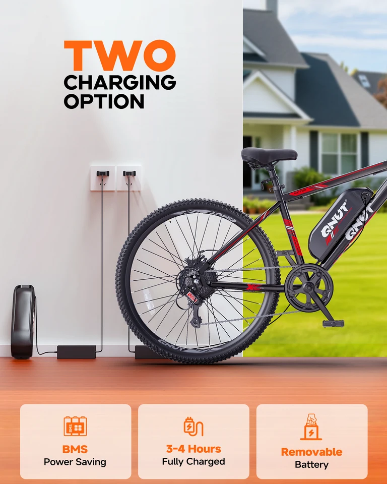 QNUT Victor 4.0 26 Inch Mountain Electric Bike Peak 750W Motor 36V 7.8Ah Removable Battery Electric Bicycle Up to 20 Mph Commuter Ebike for Adults and Teens UL2849 Certified 1‑Year Warranty image 8