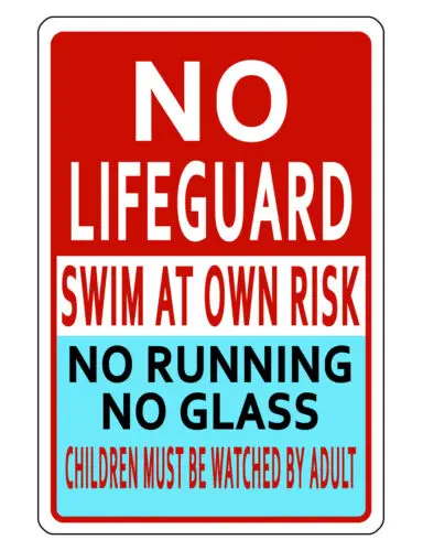 

POOL SAFETY Sign DURABLE ALUMINUM NEVER RUST SWIMMING POOL SIGN FULL COLOR N#447