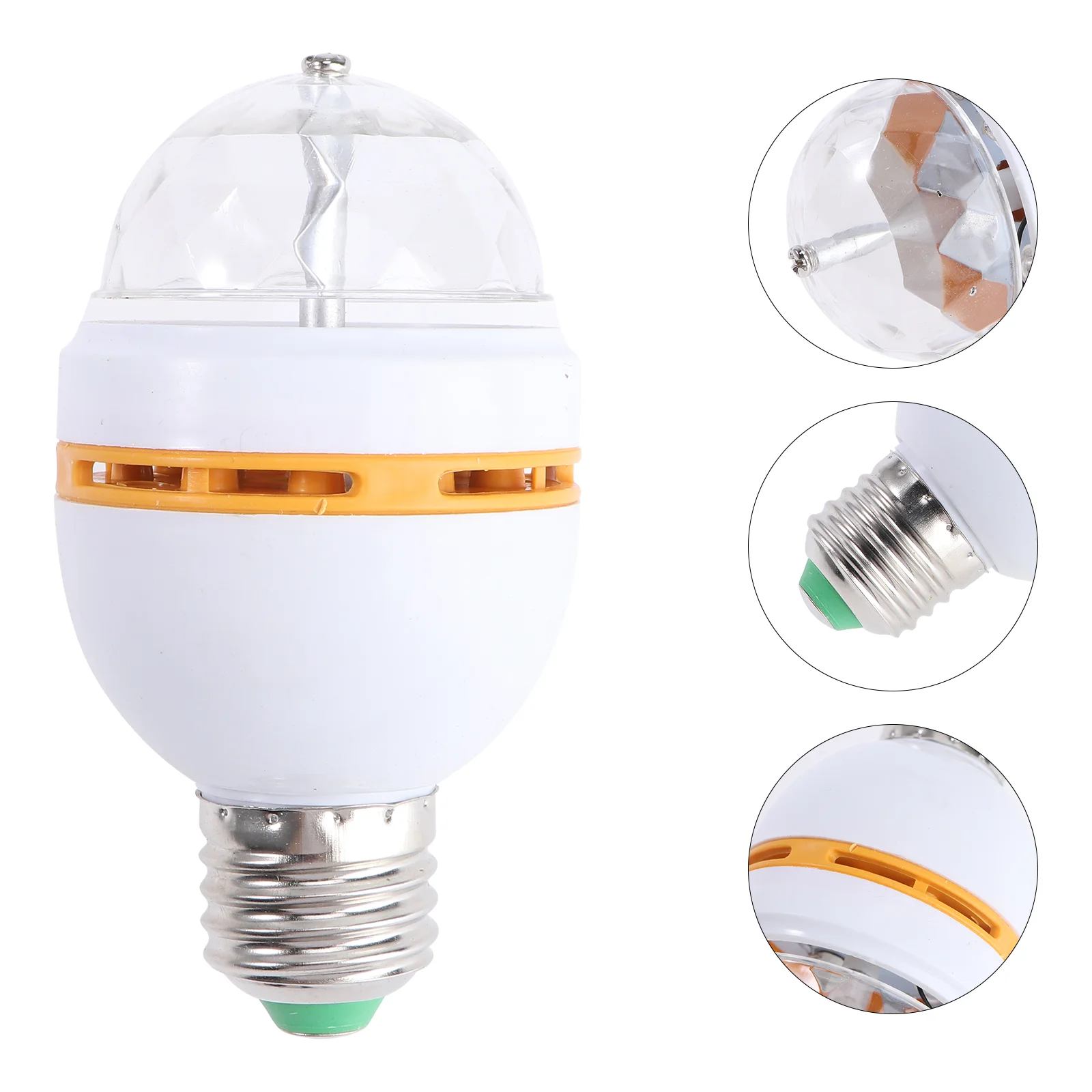 Ampoule LED rotative RGB Chang Party, lumière stroboscopique avec base à vis, lumière de scène en cristal, document aléatoire R, multi-procurations