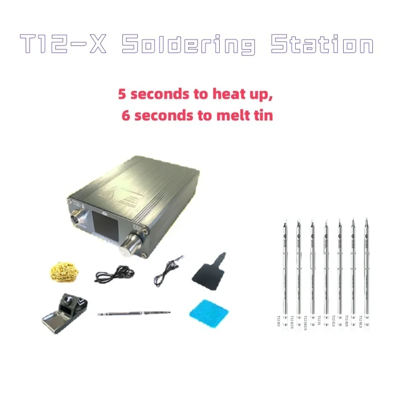 

OSS T12-X 72W Digital Soldering Iron With T12 Station Tips Welding Rework Station Temperature Adjustable Control Microcontroller