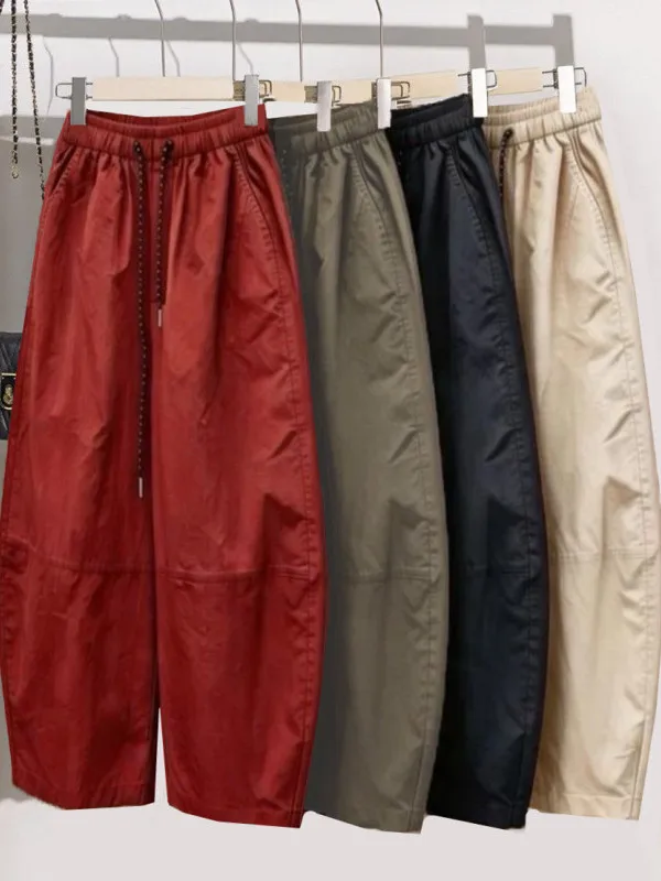 

New 2026 Mom Casual Pants Thin Loose Women's Wide Leg Knife Balloon Pants Versatile Nine Point Trendy Summer Trousers