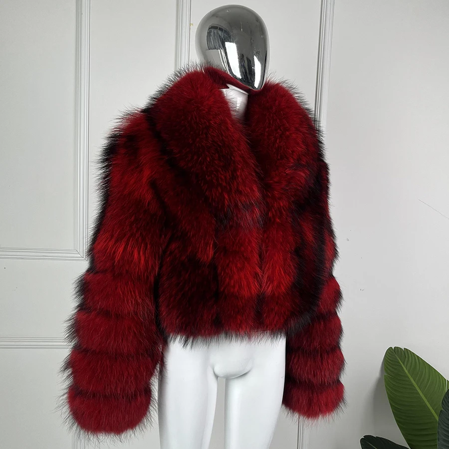 

Raccoon Fur Coat Woman Natural Full Skin Raccoon Fur Coats Long Sleeve Short Raccoon Fur Coat New Arrival Furry Jacket