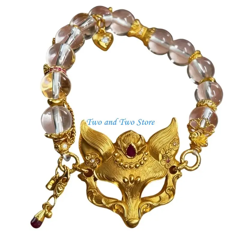 

HX6F Stylish Animal Face Pendant Necklace Detachable Chain Neckwear Bracelet Ring Bangle For Daily Comfort Wear