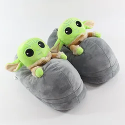 28CM Yoda Stuffed Toys Slippers Keep Warm Indoor Home Winter Plush Shoes Slippers Christmas Gift Adult Gift