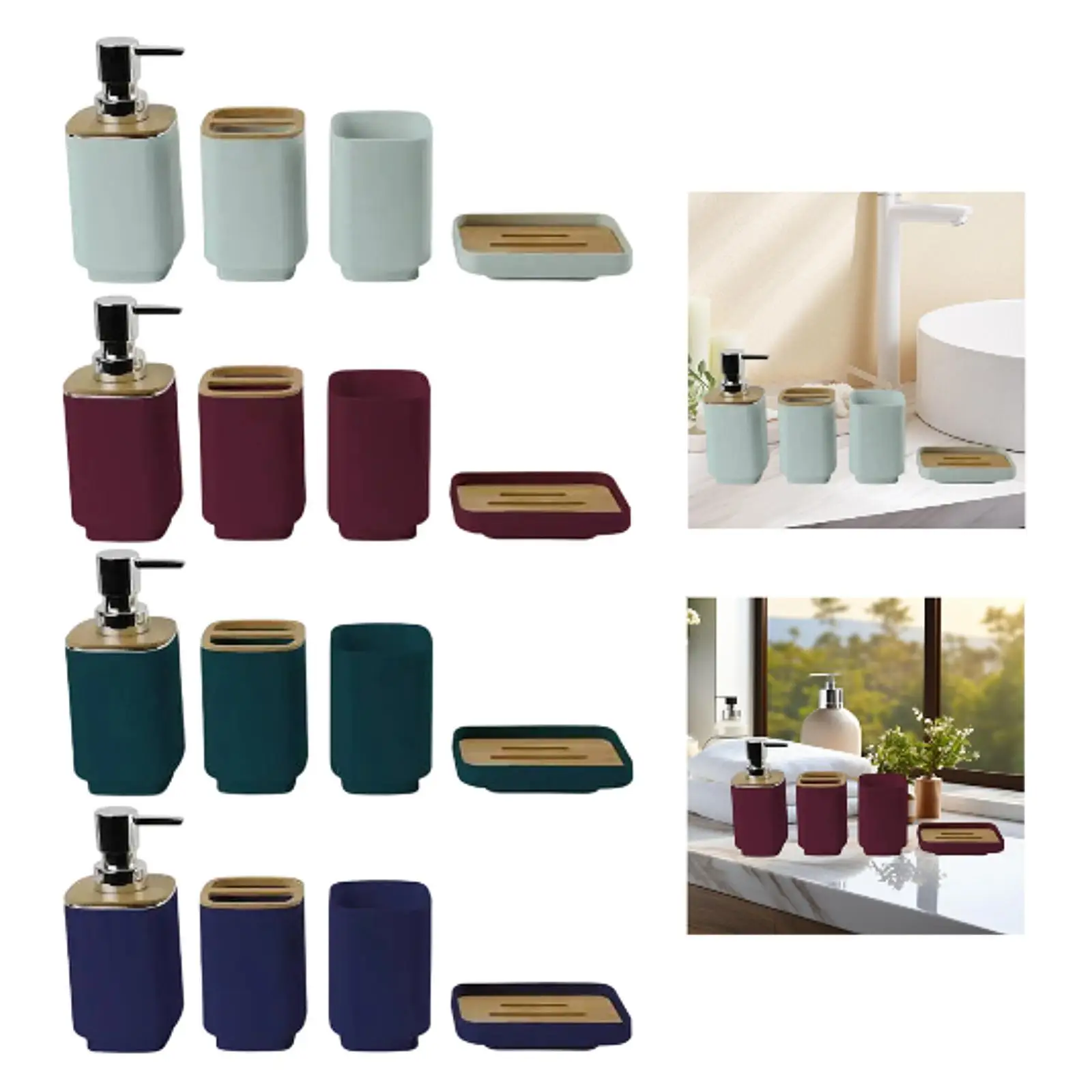Set di 4 accessori per il bagno, portasapone per scarico domestico, per vanità di nozze regalo