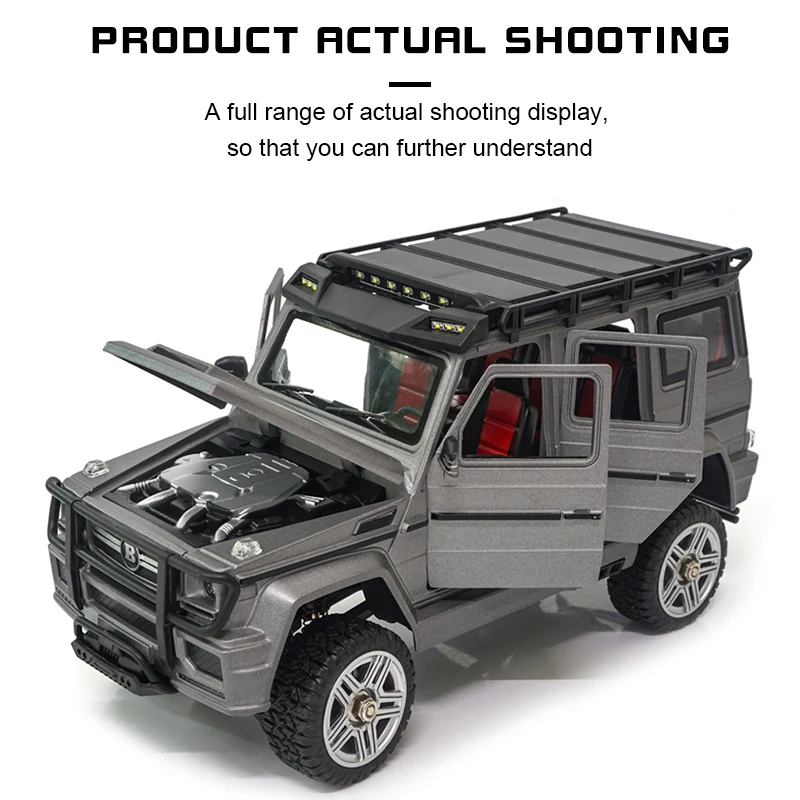 SG2401 RC Car 1/24 4WD Off-road 2.4G Alloy Remote Control Crawler Silny pojazd z oświetleniem LED Open Cardoors Toys