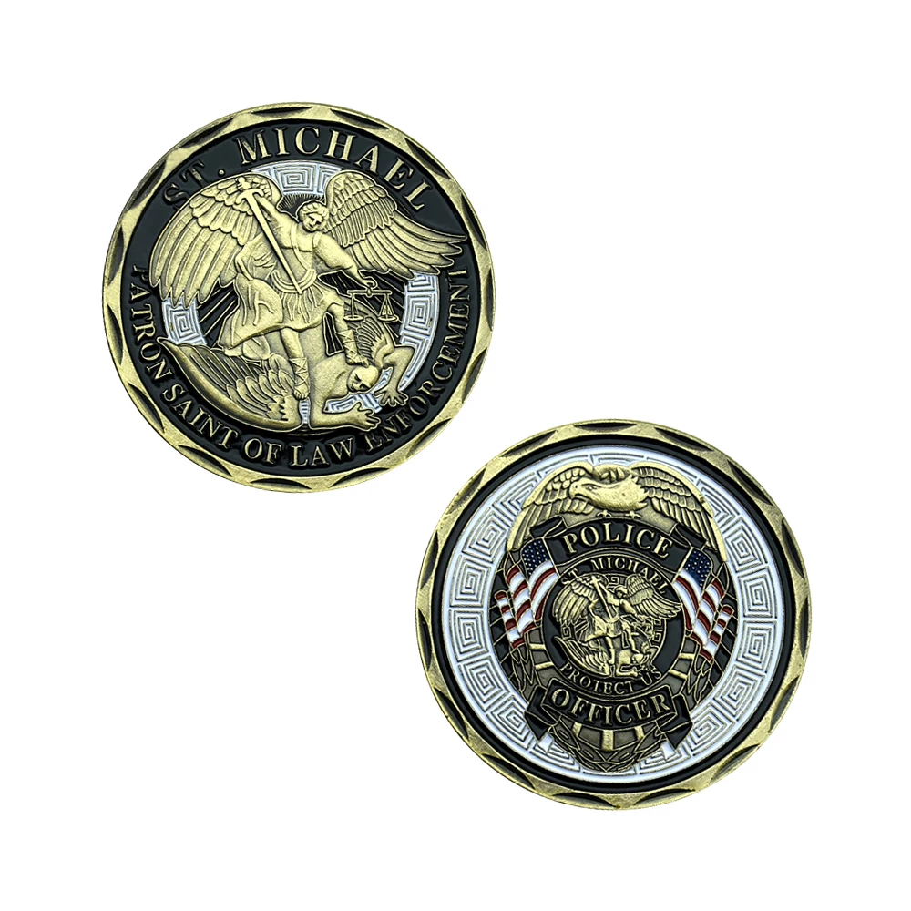 Archangel of America Vintage Collection of Commemorative Coins Justice America's Cop Badge Home Decoration Festival Gift