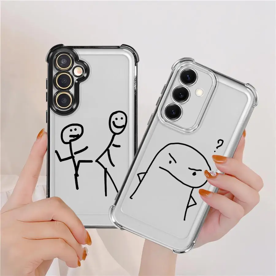 Phone Cover Case for Samsung Galaxy A35 A36 A24 A15 A33 A25 A52 A17 A26 A16 A13 A21s Simple Stick Figure