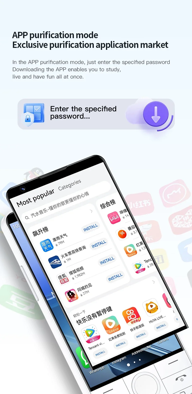 DOOV R70 4 " IPS Screen 4G Touch Keyboard Google Mobile Phone 6GB+128GB Android14 16mp 2600mAh Whatsapp Cellphone
