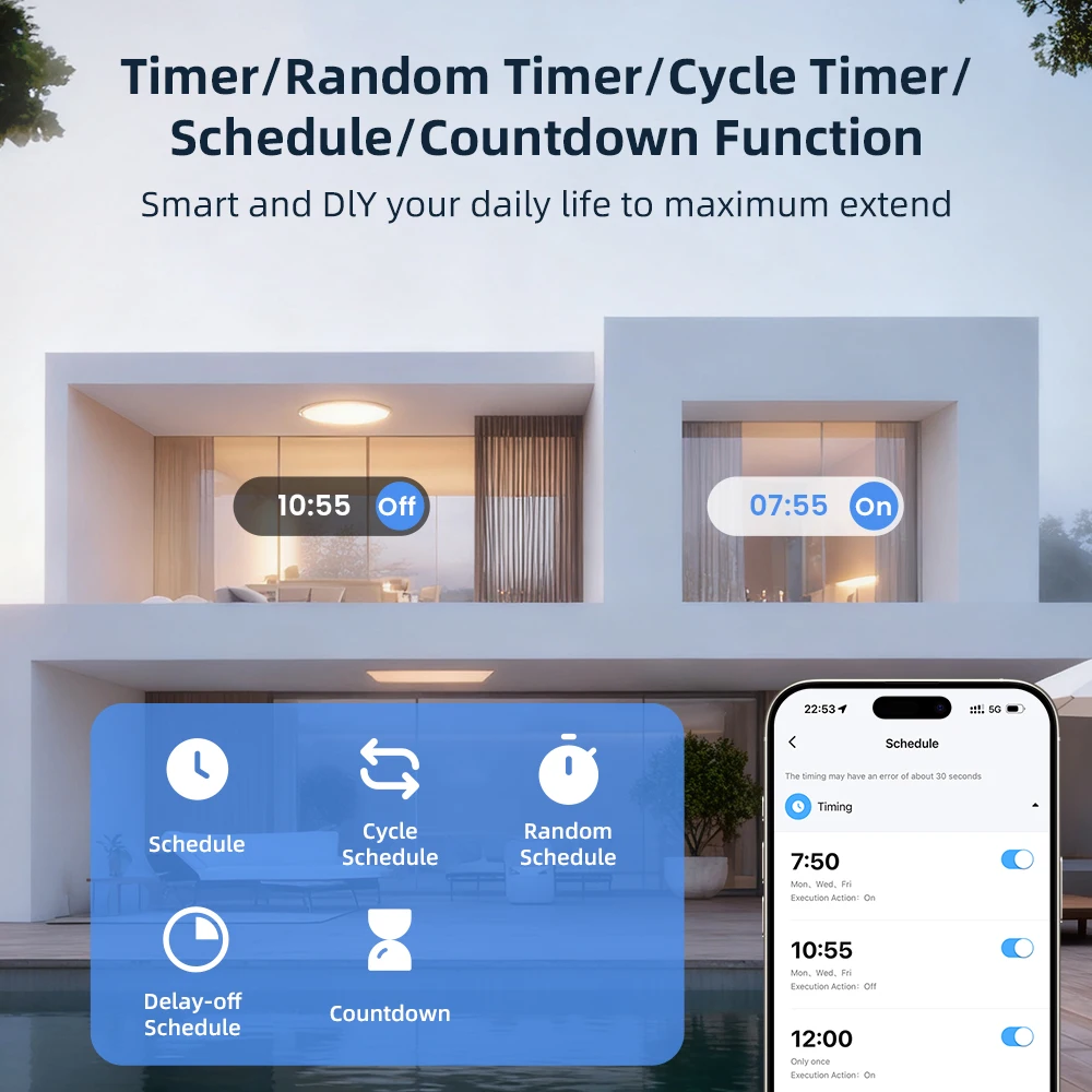 وحدة تبديل الاتصال الجاف AVATTO WiFi6، وحدة ذكية صغيرة جدًا، تدعم التحكم في طريقتين، تعمل لـ Alexa Google Home.