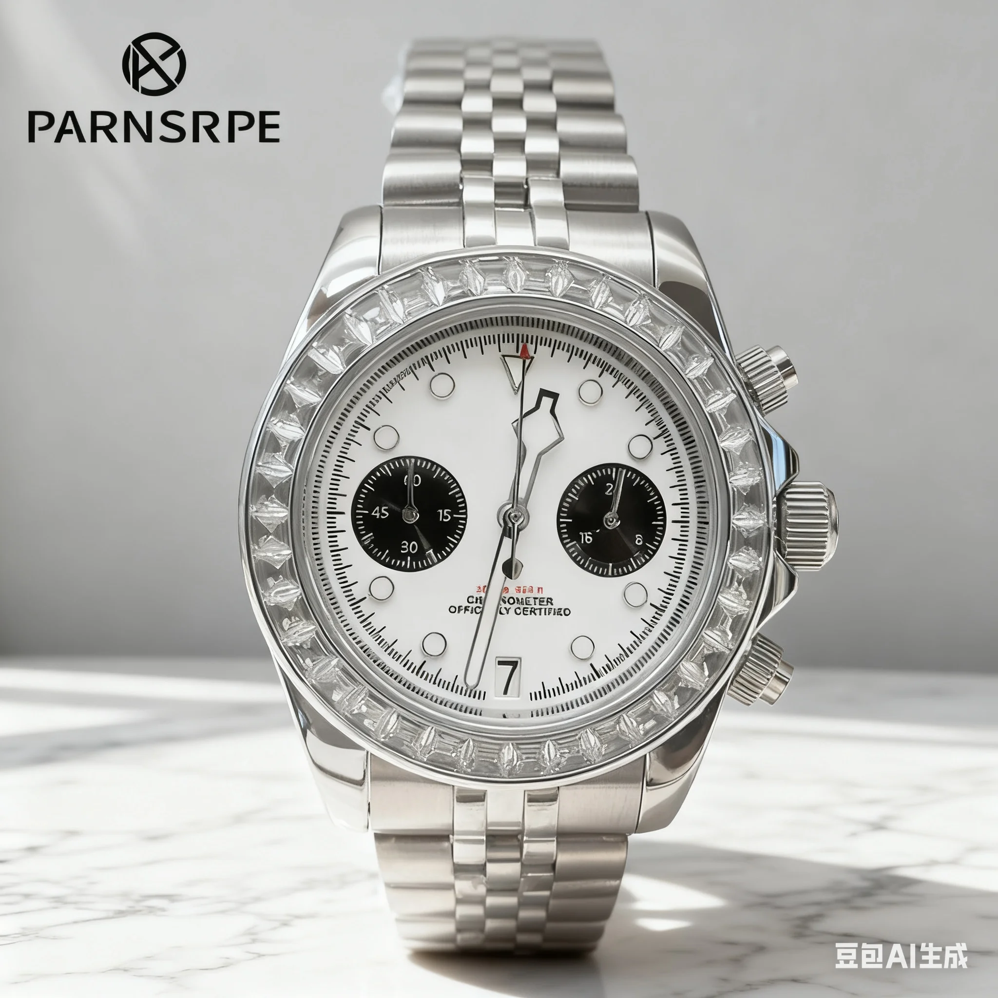 

PARNSRPE 39 мм панда Многофункциональный хронограф VK64 Япония кварцевый механизм высокого качества Алмазный безель Стальное дно водонепроницаемый