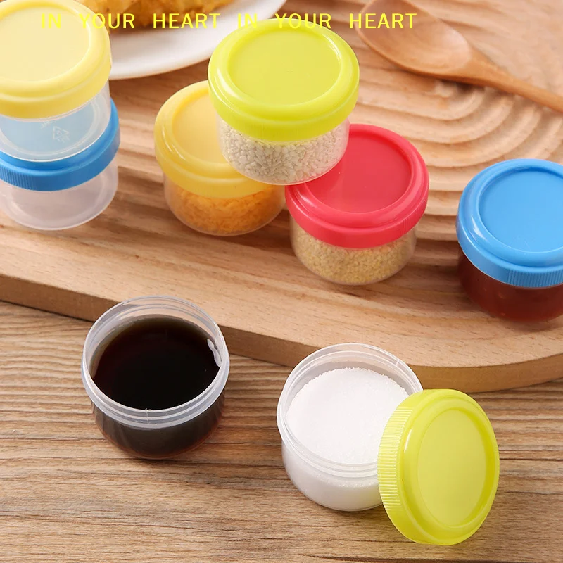 【X】4Pcs 35ml Salad Dressing Containers To Go Plastic Twist Top Sauce Condiment Container With Lid Lunch Box Accessories