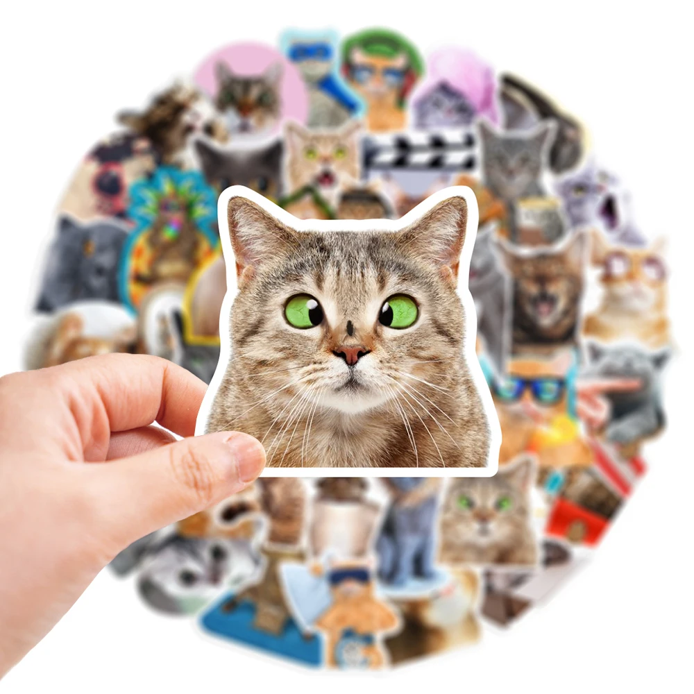 10/30/65pcs Kawaii Cartoon Cat Stickers For Kids DIY Waterproof Notebook Fridge Suitcase Motorcycle Bike Funny Cute Decals Toys