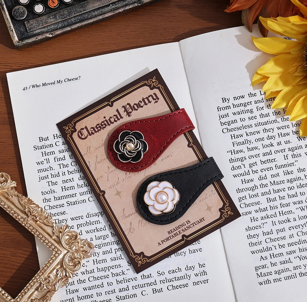 2 Buah Klip Halaman PU Kulit P - Bookmark Magnetic Clip ulasan dan harga