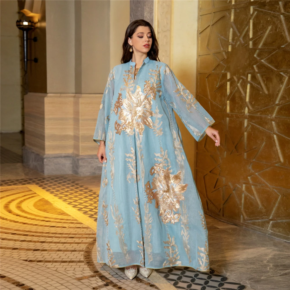 Sequins Jalabiya Luxury Embroidered Arabic Dress Moroccan Kaftan Women Muslim Party Evening Ramadan Wedding Abaya Dubai Djellaba