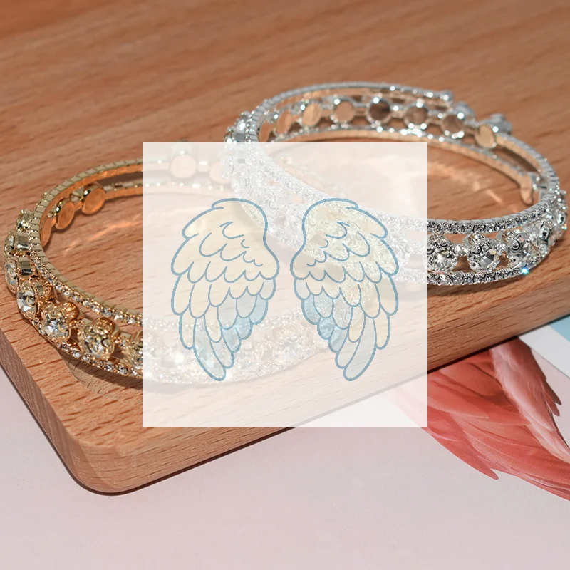 Fashion Crystal Bracelet for Women Wedding Bangle Hand Jewelry Multi-Layer Bridal Rhinestone Bracelet