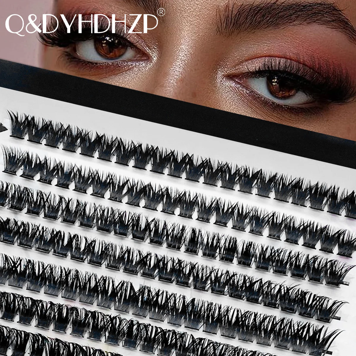 Q&D 320P 80D C Mix Lash Clusters Handmade Faux Mink Soft DIY At Home Eyelash Extensions Daily Wear