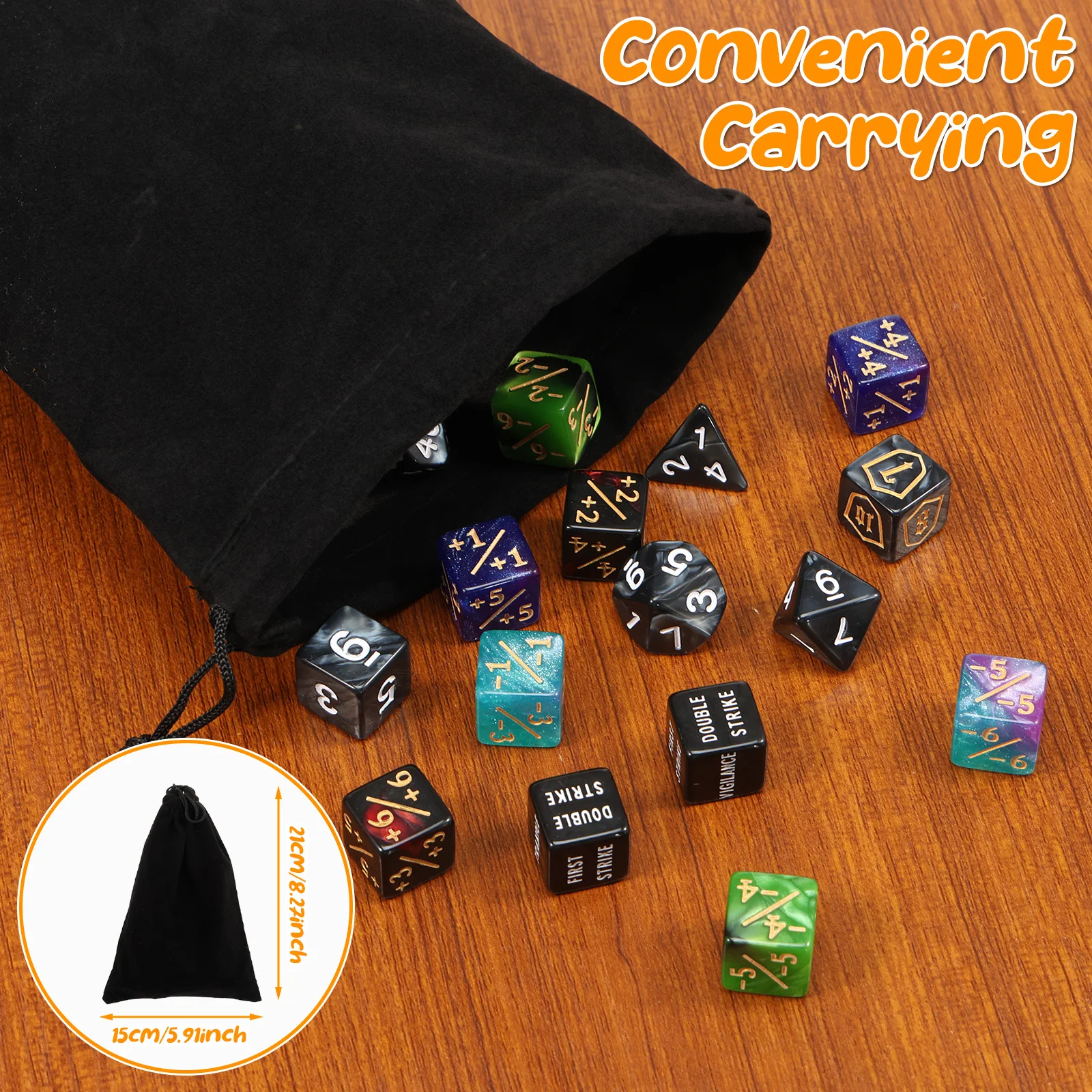 56/78Pcs Counter Dice Set Acrylic Plus and Minus Dice Set Keyword Counters Tokens Portable Card Games Accessories for Party Home