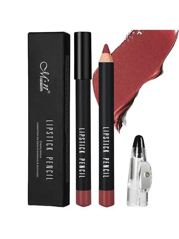 Matte Lipstick Pencil Lip Crayon Stick Matte Velvet Lipgloss Creamy Lip Liner Full Coverage High Pigment Waterproof Lipstick