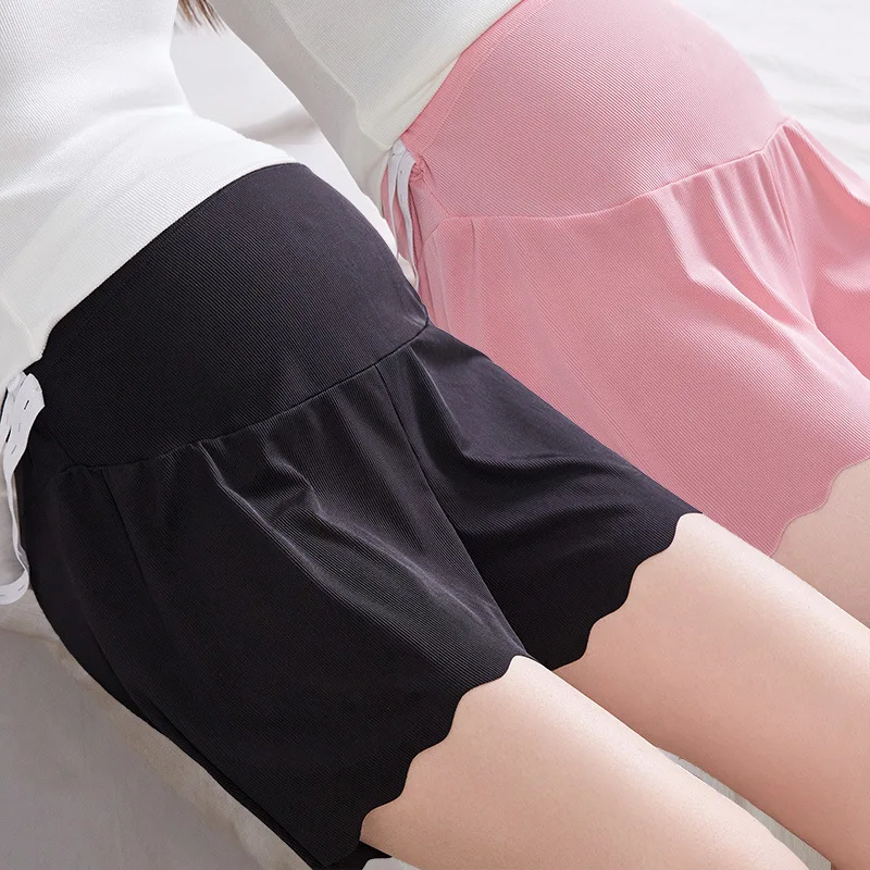 

Maternity Waist Fitness Shorts with Pockets Maternity Pants Soft Belly Shorts Women's Maternity Wear Summer Shorts Elastic