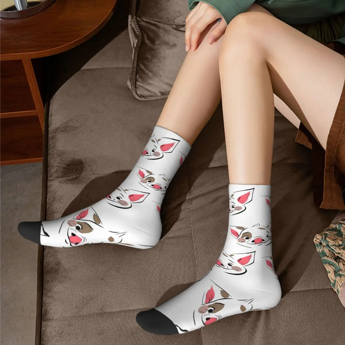 Happy Funny Male Men Socks Harajuku Moana Pua Face Sock Skateboard Women Socks Spring Summer Autumn Winter