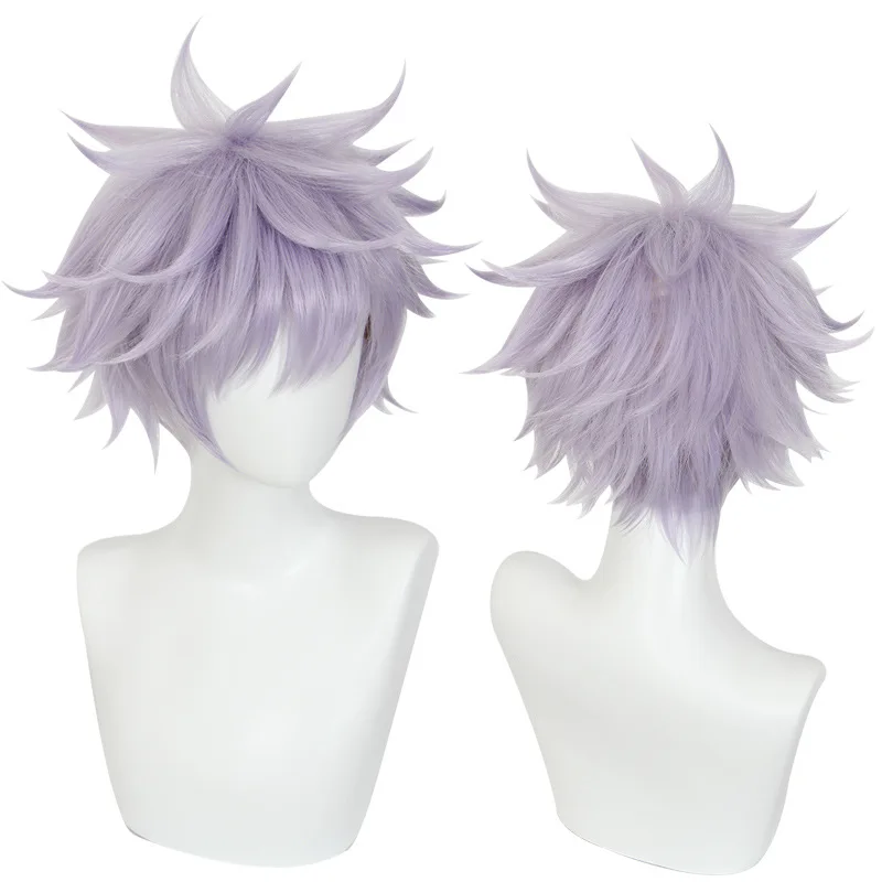 Shuutan Jujutsu Kaisen Gojo Satoru Regelmäßige Lose Version Helllila Umgedreht Cosplay Anime Perücke 458F