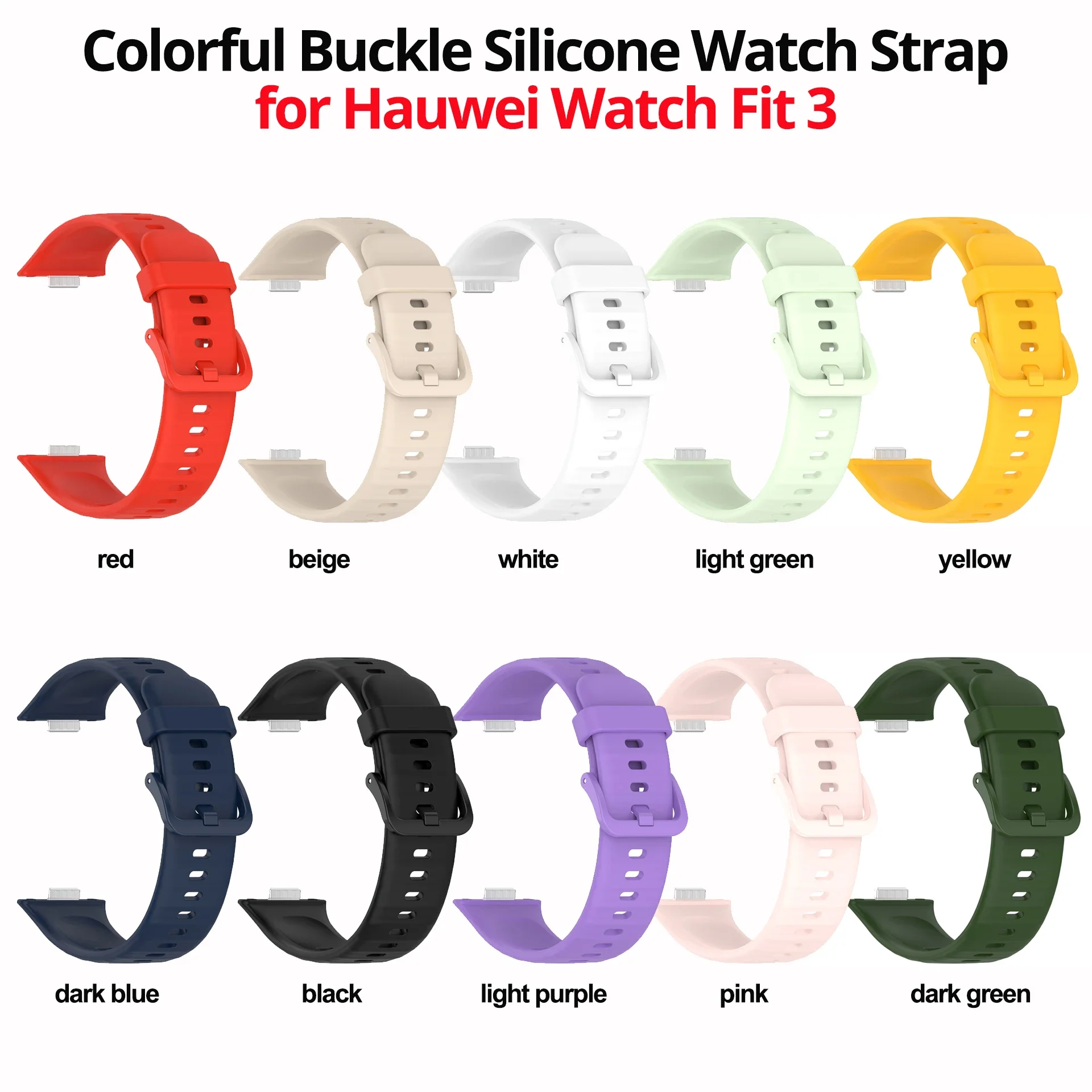 1 Pack Silicone Strap for Huawei Watch Fit 3 Bracelet Silicone Watch Band for Huawei Fit 3 SmartWatch Band Wristband Accessories