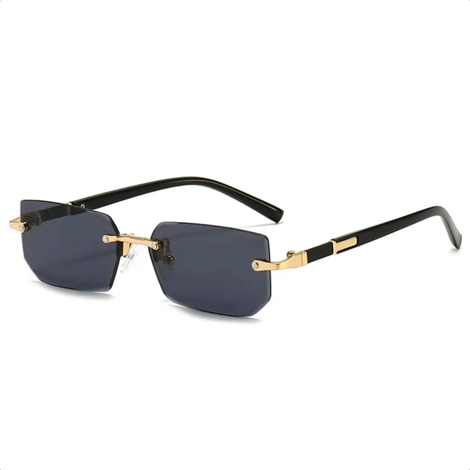 Trendy Rimless Sunglasses  Men Women Fashion Frameless Rectangle Sun Glasses Retro Shades Summer Traveling Eyewear UV400