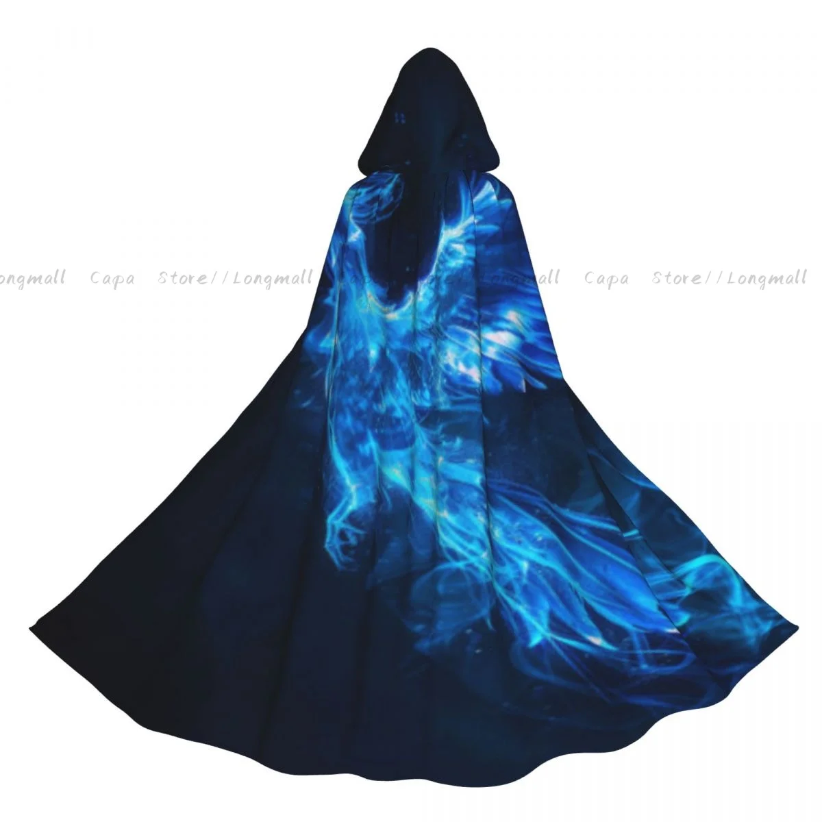 Adult Vampire Cape Hooded Robe Bird Smoke Halloween Cloak Full Length Cosplay