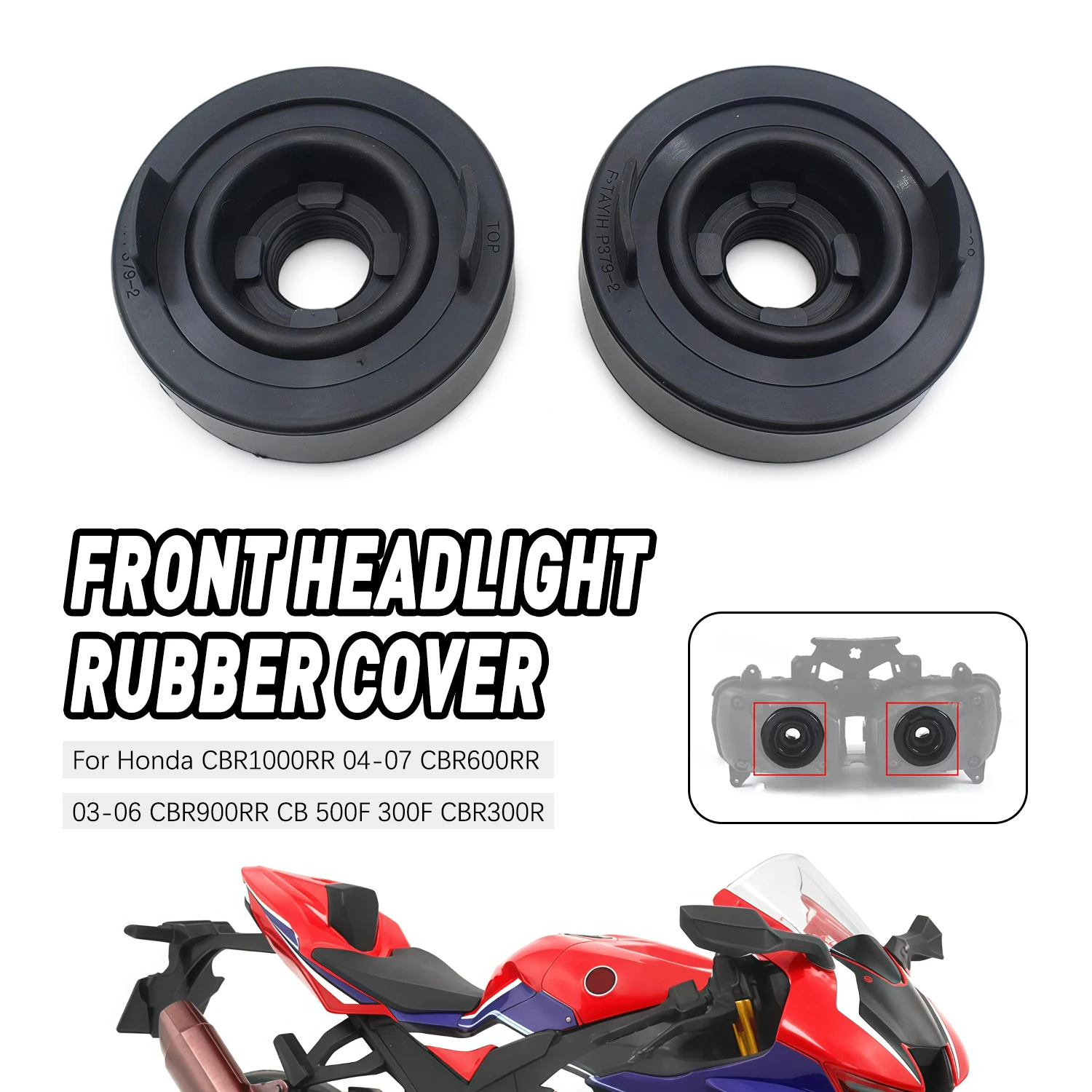 

Headlight Dust Cover Cap Headlight Rubber Dust Cove Motorcycle For Honda CBR600RR CBR600F CB500F CB500X CBR300R CB300F CBR250R