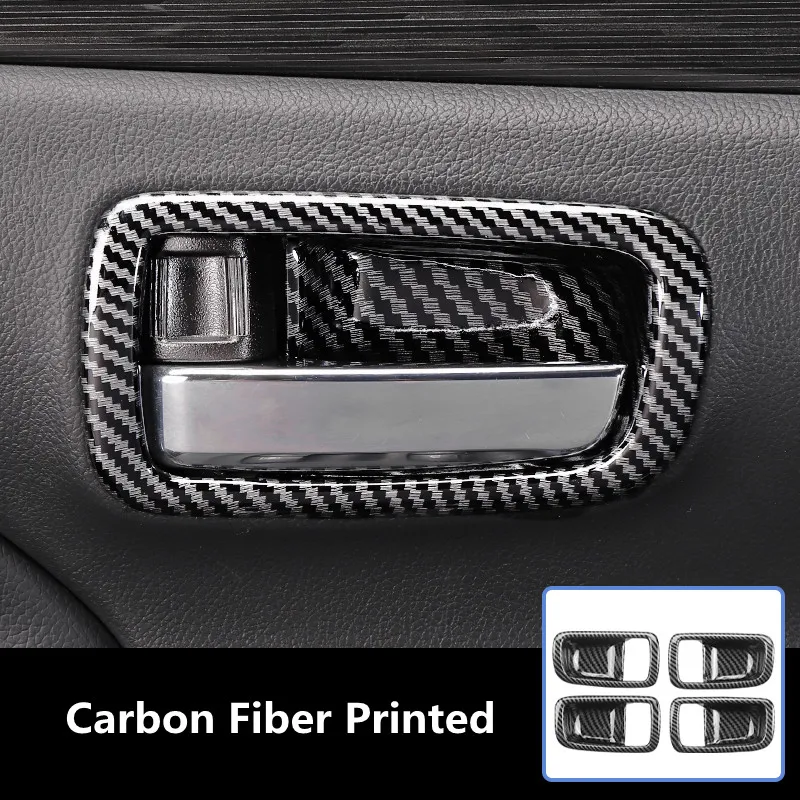 4pcs Carbon Fiber Printed Car Interior Styling Inner Door Bowl Sticker Cover for Mitsubishi Outlander 2017 2018 2019 2020 2021