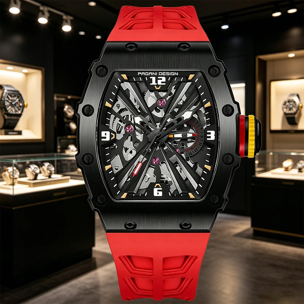 PAGANI DESIGN Luxury VH65 Man Quartz Wristwatch 42MM Tonneau Sapphire Stainless Steel Waterproof Chronograph Watch for Men